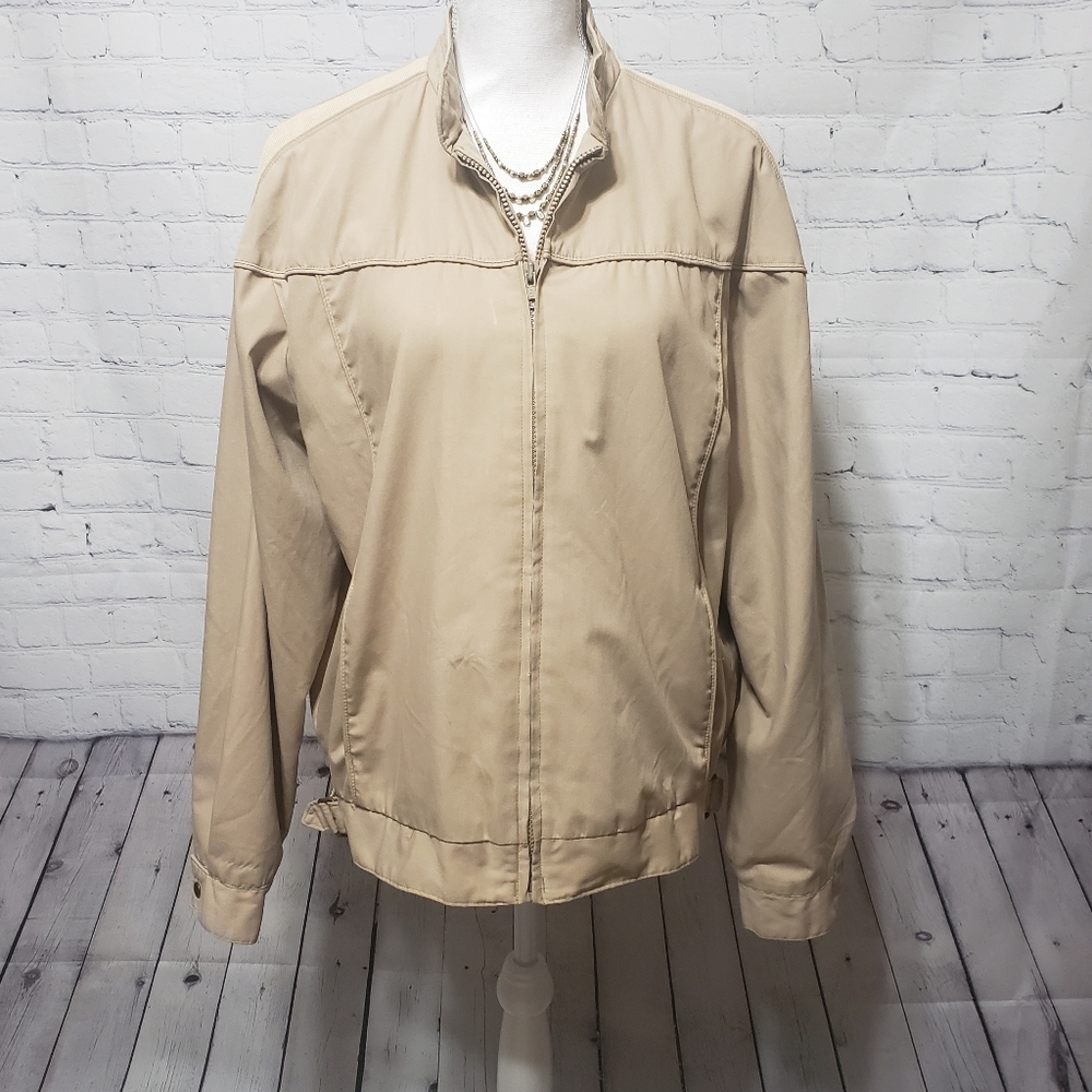 Vintage Men's Peter England Sz L Tan Bomber Jacket - Picture 7 of 13